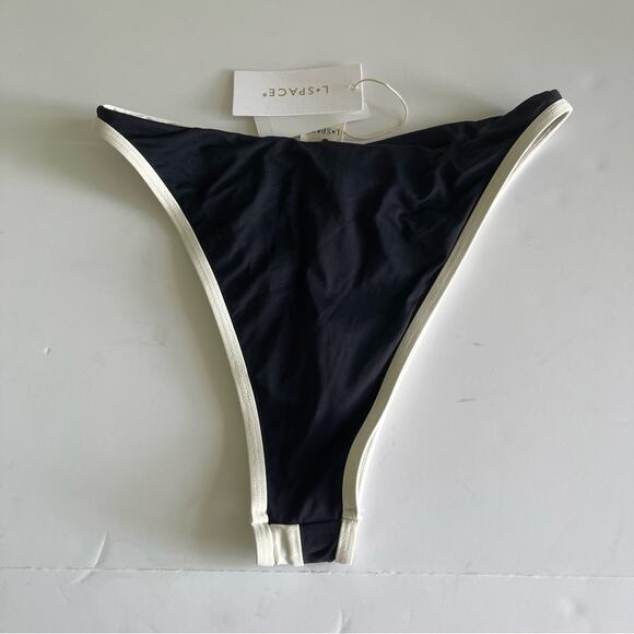 L*Space Ying Yang Bikini Set Black Cream SMALL - Picture 13 of 16